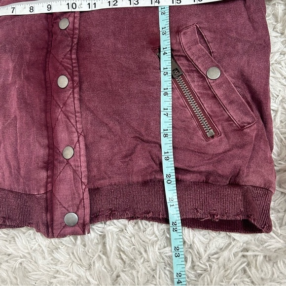 Chaser Burgundy Mineral Wash Button Down Jacket NWT - Picture 10 of 10